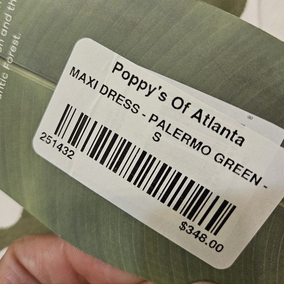 FARM RIO Green Palermo Buttoned Puff Sleeve Maxi Dress - Picture 10 of 16